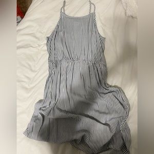 Old Navy black and white striped dress size kids 14